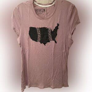 NWOT Baseballism Pink Graphic Short Sleeve Tee